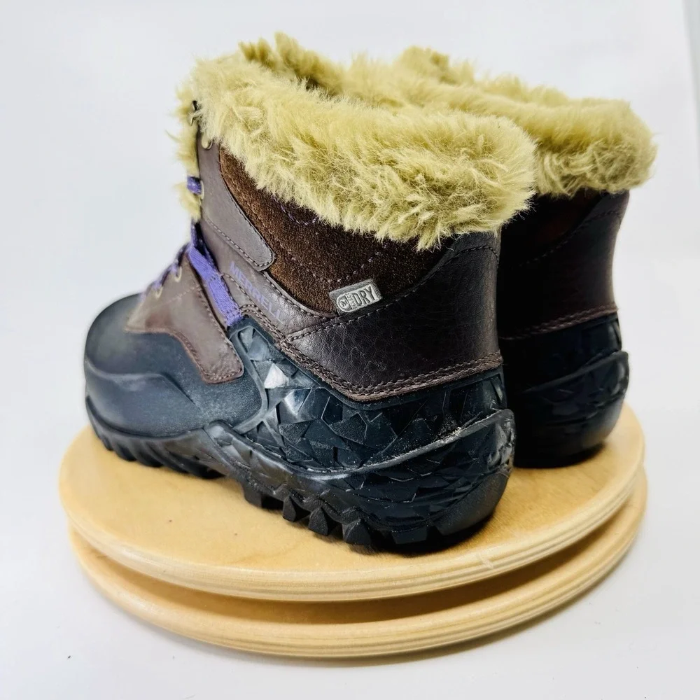 Merrell Fluorecein Shell 6 Women's Insulated Boots Size 7 Brown Winter Snow Rain